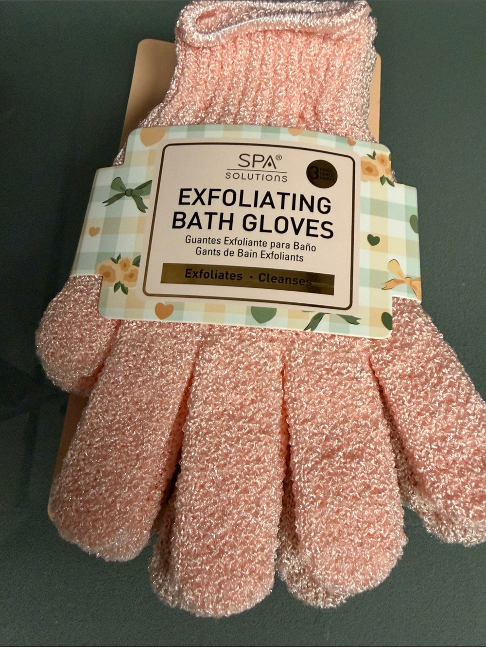 3 pair Exfoliating Bath Gloves for Gentle Skin Care your choice color